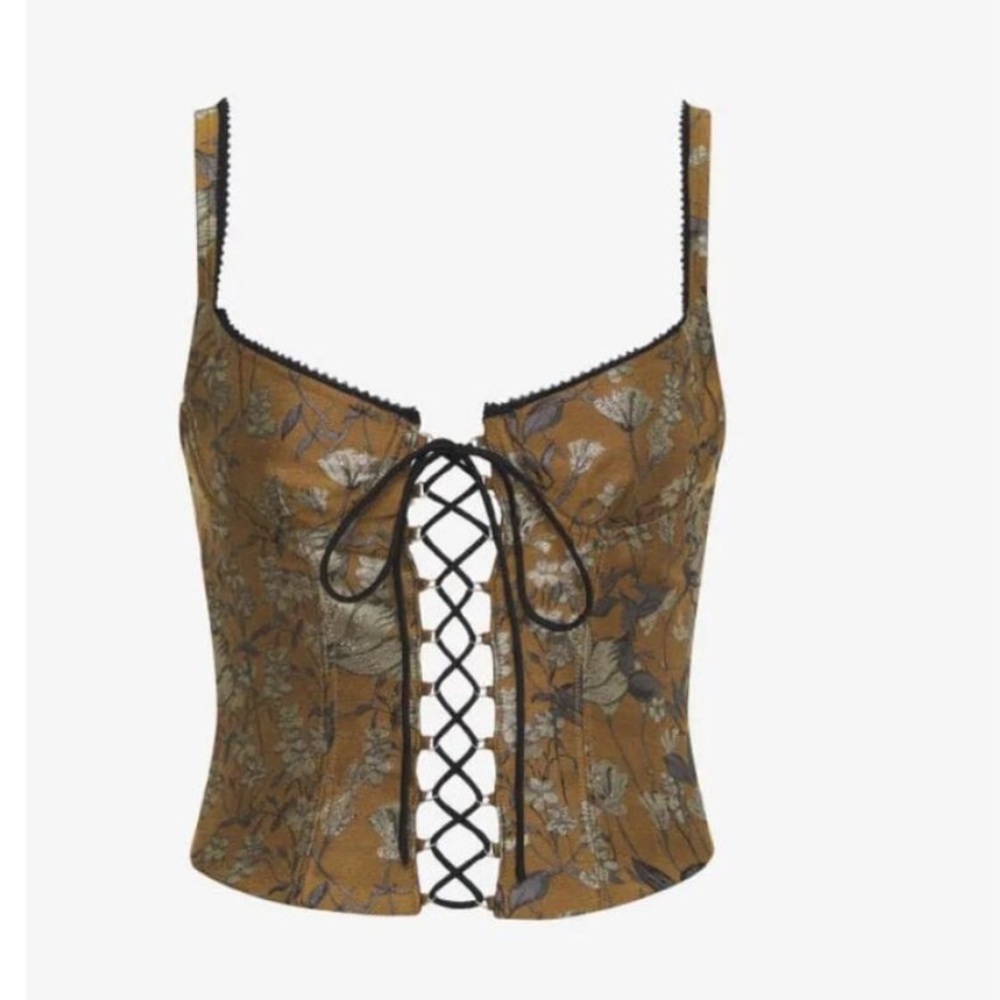 Rumored Renaissance Corset Metallic Garden Jacquard - Picture 2 of 8